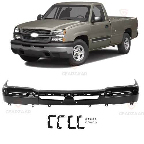 Black front bumper face - black, bar